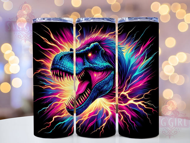 3D T-Rex Dinosaur 20oz Tumbler Wrap, Dinosaur Tumbler Design, 3D Jurassic Mug, Prehistoric Animal Cup, Dino Theme Tumbler, Roaring T-Rex Wrap, Sublimation Tumbler Wrap Sublimation SvggirlplusArt 