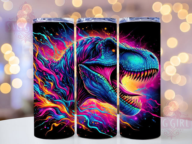 3D T-Rex Dinosaur 20oz Tumbler Wrap, Dinosaur Tumbler Design, 3D Jurassic Mug, Prehistoric Animal Cup, Dino Theme Tumbler, Roaring T-Rex Wrap, Sublimation Tumbler Wrap Sublimation SvggirlplusArt 
