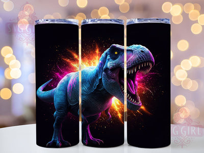 3D T-Rex Dinosaur 20oz Tumbler Wrap, Dinosaur Tumbler Design, 3D Jurassic Mug, Prehistoric Animal Cup, Dino Theme Tumbler, Roaring T-Rex Wrap, Sublimation Tumbler Wrap Sublimation SvggirlplusArt 