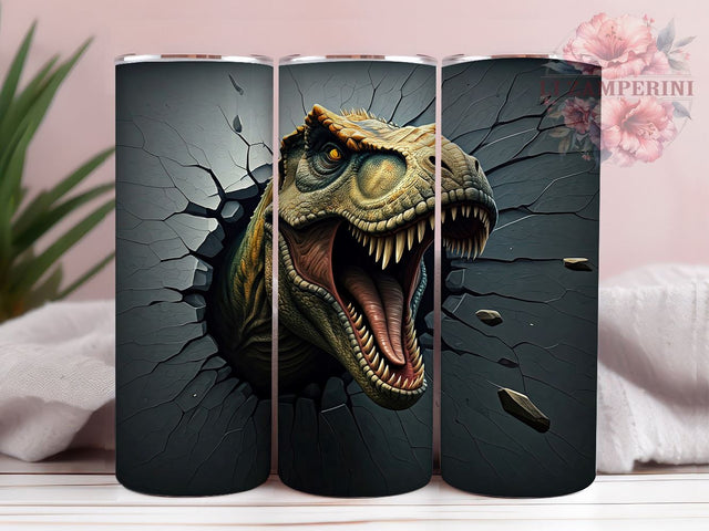 3D T-rex Dinosaur 20oz Tumbler Wrap, T-Rex Tumbler, Dinosaur Wrap, 20oz Sublimation, Cute T-Rex Mug, Jurassic Tumbler, Kids Drinkware, Personalized T-Rex Sublimation Li Zamperini 
