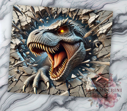 3D T-rex Dinosaur 20oz Tumbler Wrap, T-Rex Tumbler, Dinosaur Wrap, 20oz Sublimation, Cute T-Rex Mug, Jurassic Tumbler, Kids Drinkware, Personalized T-Rex Sublimation Li Zamperini 