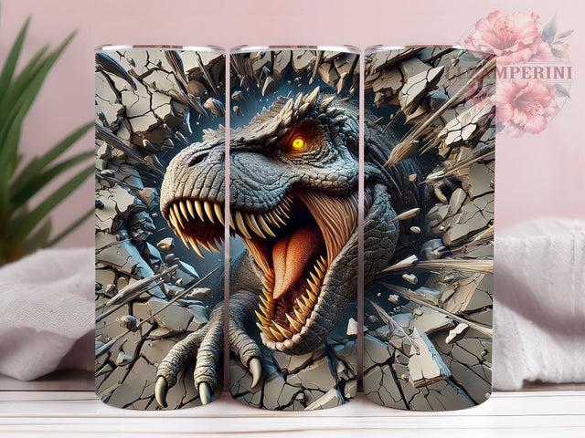 3D T-rex Dinosaur 20oz Tumbler Wrap, T-Rex Tumbler, Dinosaur Wrap, 20oz Sublimation, Cute T-Rex Mug, Jurassic Tumbler, Kids Drinkware, Personalized T-Rex Sublimation Li Zamperini 