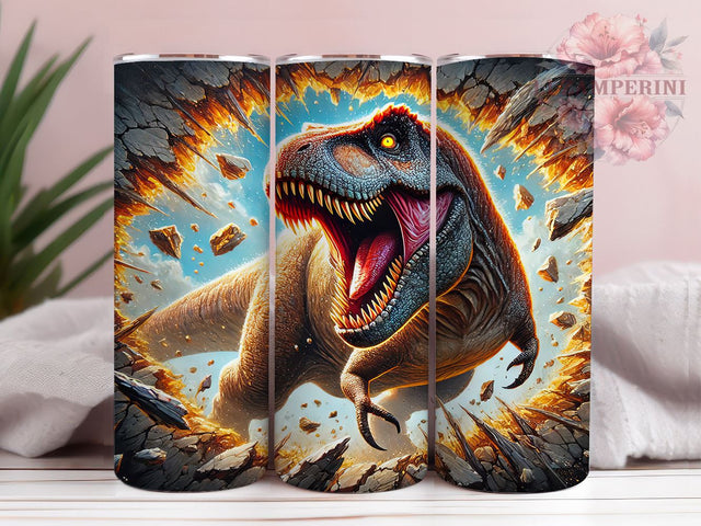 3D T-rex Dinosaur 20oz Tumbler Wrap, T-Rex Tumbler, Dinosaur Wrap, 20oz Sublimation, Cute T-Rex Mug, Jurassic Tumbler, Kids Drinkware, Personalized T-Rex Sublimation Li Zamperini 