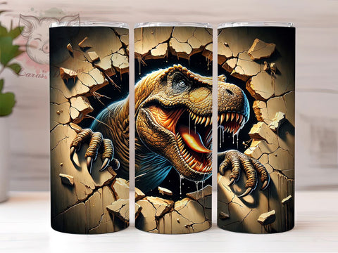 3D T-Rex Dinosaur Cute Jurassic Kids Tumbler Wrap, Dinosaur Tumbler Wrap, 20oz Dino Drinkware, T-Rex Sublimation, Kids Dinosaur Gifts, Cute T-Rex Design, Jurassic Tumbler Sublimation Lara' s Designs 