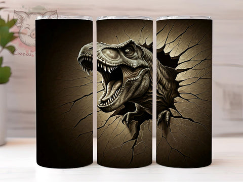 3D T-Rex Dinosaur Cute Jurassic Kids Tumbler Wrap, Dinosaur Tumbler Wrap, 20oz Dino Drinkware, T-Rex Sublimation, Kids Dinosaur Gifts, Cute T-Rex Design, Jurassic Tumbler Sublimation Lara' s Designs 
