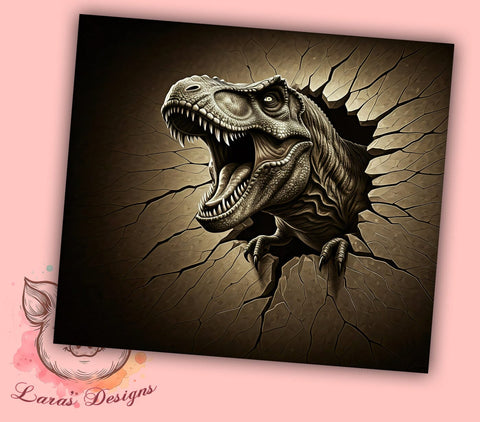 3D T-Rex Dinosaur Cute Jurassic Kids Tumbler Wrap, Dinosaur Tumbler Wrap, 20oz Dino Drinkware, T-Rex Sublimation, Kids Dinosaur Gifts, Cute T-Rex Design, Jurassic Tumbler Sublimation Lara' s Designs 