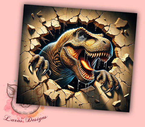 3D T-Rex Dinosaur Cute Jurassic Kids Tumbler Wrap, Dinosaur Tumbler Wrap, 20oz Dino Drinkware, T-Rex Sublimation, Kids Dinosaur Gifts, Cute T-Rex Design, Jurassic Tumbler Sublimation Lara' s Designs 