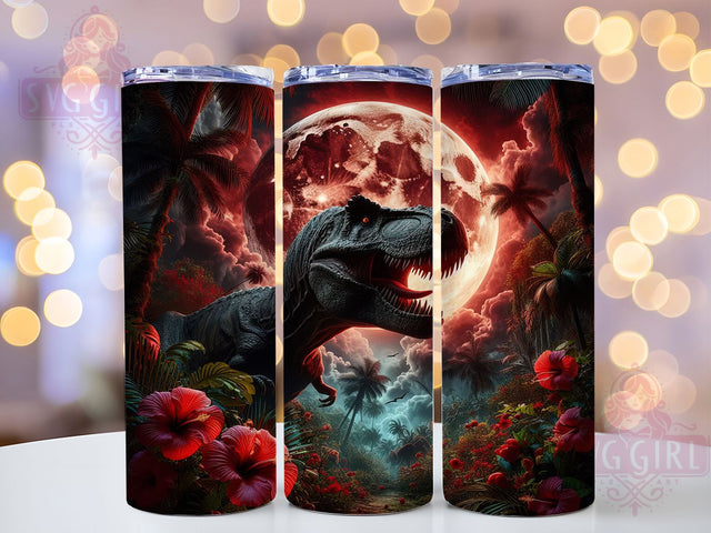3D T-Rex Grunge Jurassic Tumbler, Dinosaur Wrap, Grungy Style, Rustic Design, 20Oz Tumbler, Sublimation Design, Jurassic Theme Sublimation SvggirlplusArt 