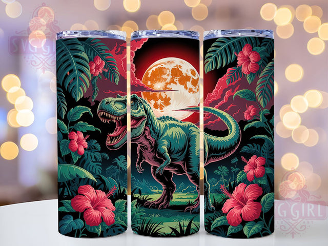 3D T-Rex Grunge Jurassic Tumbler, Dinosaur Wrap, Grungy Style, Rustic Design, 20Oz Tumbler, Sublimation Design, Jurassic Theme Sublimation SvggirlplusArt 