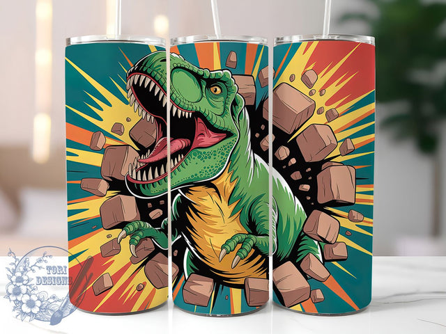 3D T-Rex Jurassic Dinosaur Tumbler, T-Rex Kids Cup, 20Oz Sublimation Wrap, Jurassic Dino Drinkware, Boys Dinosaur Tumbler, Prehistoric T-Rex Mug, Fun Dino Cup Design Sublimation ToriDesigns 
