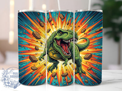3D T-Rex Jurassic Dinosaur Tumbler, T-Rex Kids Cup, 20Oz Sublimation Wrap, Jurassic Dino Drinkware, Boys Dinosaur Tumbler, Prehistoric T-Rex Mug, Fun Dino Cup Design Sublimation ToriDesigns 