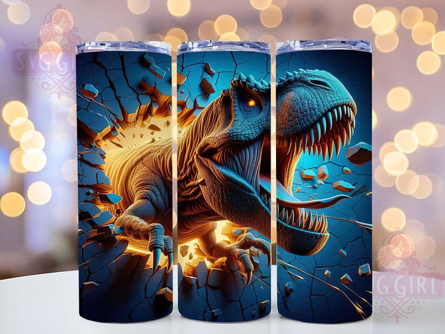 3D T-Rex Realistic Dinosaur Tumbler, Realistic Dinosaur Wrap, 20oz Tumbler Sublimation, Jurassic Tumbler Design, Ferocious Dino Art, Prehistoric Beast Tumbler, Roaring T-Rex Aesthetic Sublimation SvggirlplusArt 