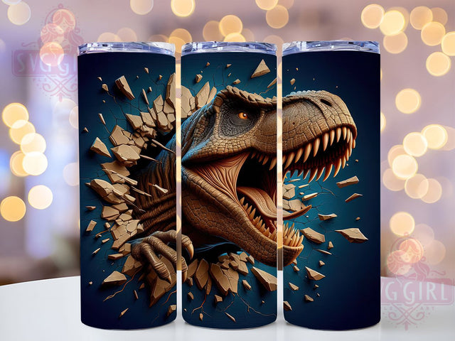 3D T-Rex Realistic Dinosaur Tumbler, Realistic Dinosaur Wrap, 20oz Tumbler Sublimation, Jurassic Tumbler Design, Ferocious Dino Art, Prehistoric Beast Tumbler, Roaring T-Rex Aesthetic Sublimation SvggirlplusArt 