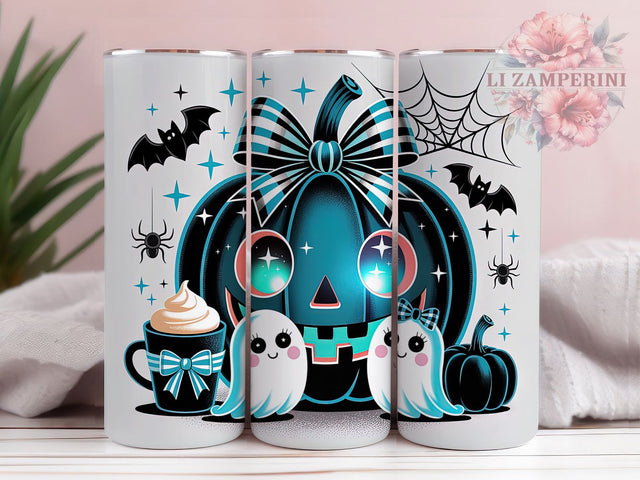 3D Teal Pumpkin Cute Ghost Halloween Tumbler, Cute Ghost Boo Cup Wrap, 20Oz Sublimation Design, Halloween Teal Pumpkin Drinkware, Spooky Cute Coffee Cup, Autumn Ghost Tumbler, Boo Halloween Mug Sublimation Li Zamperini 