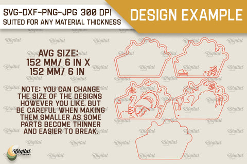 3D Thanksgiving decor Laser Cut. Layered fall SVG SVG Evgenyia Guschina 