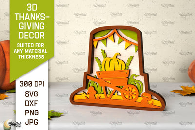 3D Thanksgiving decor Laser Cut. Layered fall SVG SVG Evgenyia Guschina 