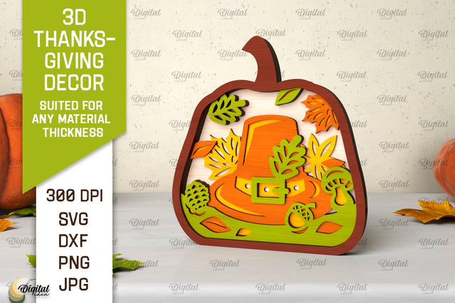 3D Thanksgiving decor Laser Cut. Layered pumpkin SVG SVG Evgenyia Guschina 