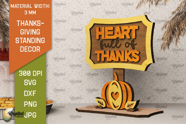3D Thanksgiving Standing Decor Laser Cut SVG Evgenyia Guschina 