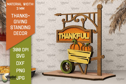 3D Thanksgiving Standing Decor Laser Cut SVG Evgenyia Guschina 