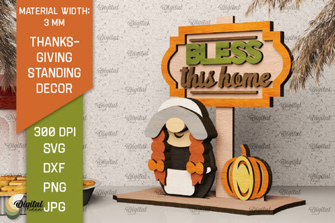 3D Thanksgiving Standing Decor Laser Cut SVG Evgenyia Guschina 