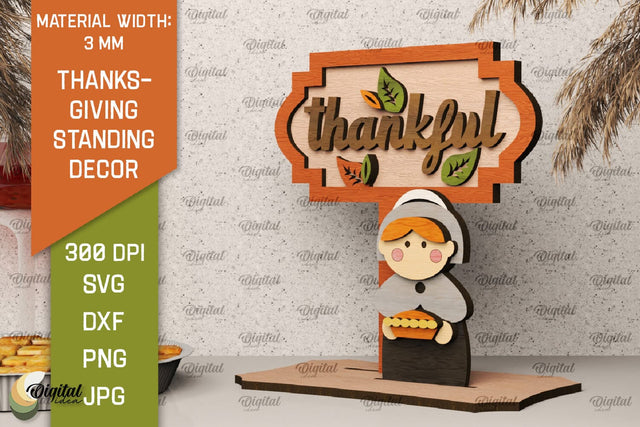 3D Thanksgiving Standing Decor Laser Cut SVG Evgenyia Guschina 