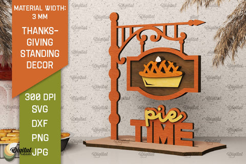 3D Thanksgiving Standing Decor Laser Cut SVG Evgenyia Guschina 