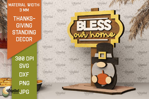 3D Thanksgiving Standing Decor Laser Cut SVG Evgenyia Guschina 