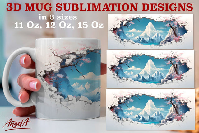 3d travel mug sublimation design winter Sublimation Angelina Semenova 