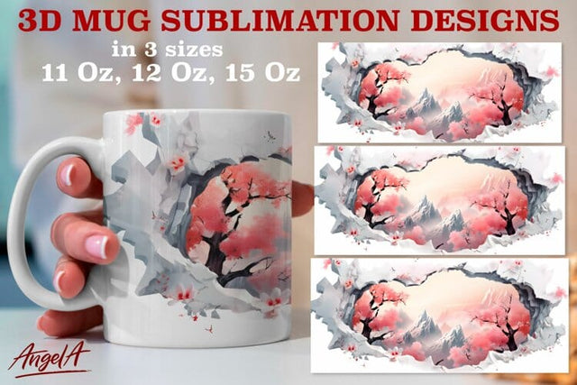 3d travel mug sublimation designs / landscape mountain png Sublimation Angelina Semenova 