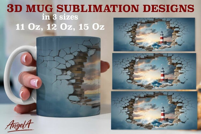 3d travel mug sublimation designs / lighthouse png Sublimation Angelina Semenova 