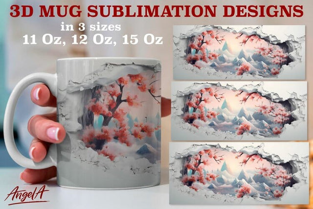 3d travel mug sublimation designs / mountain landscape png Sublimation Angelina Semenova 