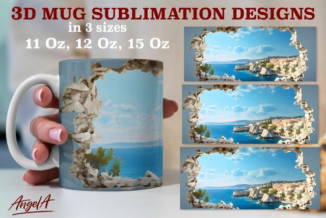 3d travel mug sublimation designs / nature illustration Sublimation Angelina Semenova 