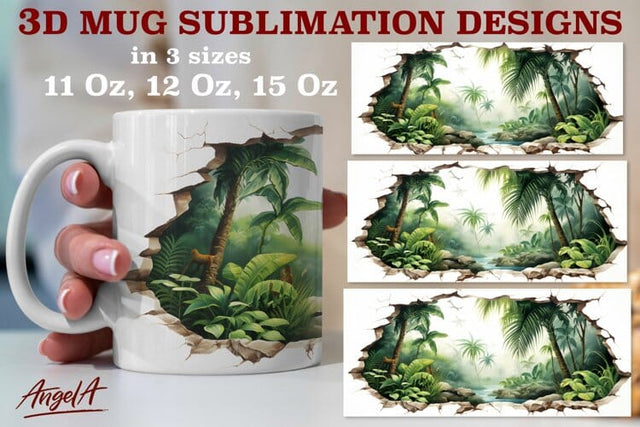 3d travel mug sublimation designs / palm tree, tropical Sublimation Angelina Semenova 