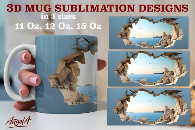 3d travel mug sublimation designs / sea, nature png Sublimation Angelina Semenova 