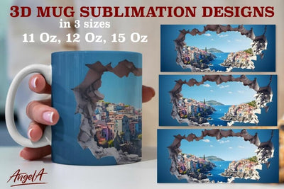 3d travel mug sublimation designs / vacation, Italy, sea png Sublimation Angelina Semenova 