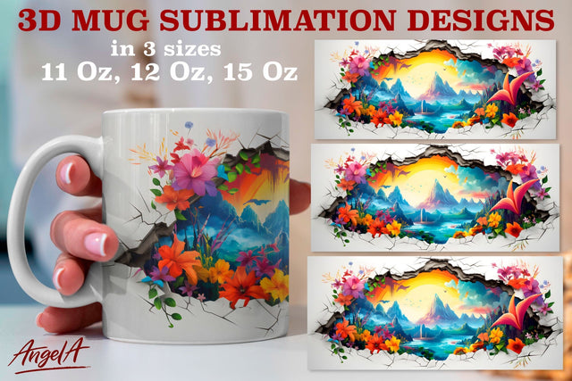 3d travel mug sublimation designs / volcano, mountain png Sublimation Angelina Semenova 