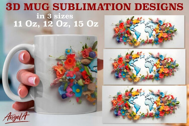 3d travel mug sublimation designs / world map png Sublimation Angelina Semenova 