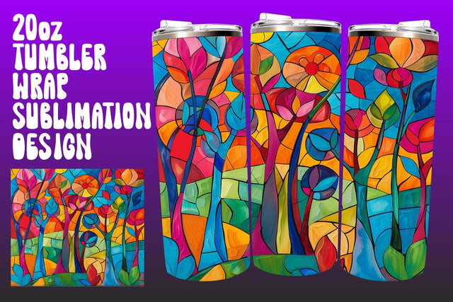 3D Tree Design Tumbler Wrap 20oz PNG Sublimation afrosvg 