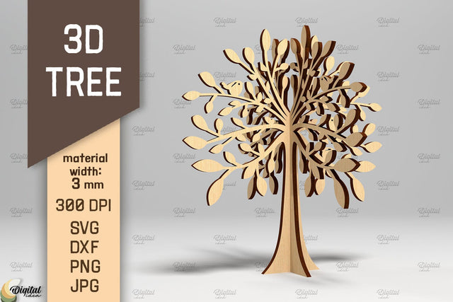 3D Tree SVG. Standing Tree Laser Cut. 3D Wood SVG Evgenyia Guschina 
