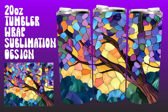 3D Tree Tumbler Wrap 20oz Art PNG Sublimation afrosvg 
