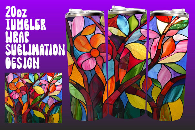 3D Tree Wrap Design Tumbler 20oz PNG Sublimation afrosvg 