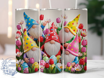 3D Tulip Easter Gnome Tumbler, Tulip Gnome Tumbler, Inflated Egg Wrap, Spring Gnome Wrap, Stylish 20oz Wrap, Sublimation Design, Trendy Gift Idea Sublimation ToriDesigns 