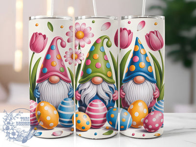 3D Tulip Easter Gnome Tumbler, Tulip Gnome Tumbler, Inflated Egg Wrap, Spring Gnome Wrap, Stylish 20oz Wrap, Sublimation Design, Trendy Gift Idea Sublimation ToriDesigns 