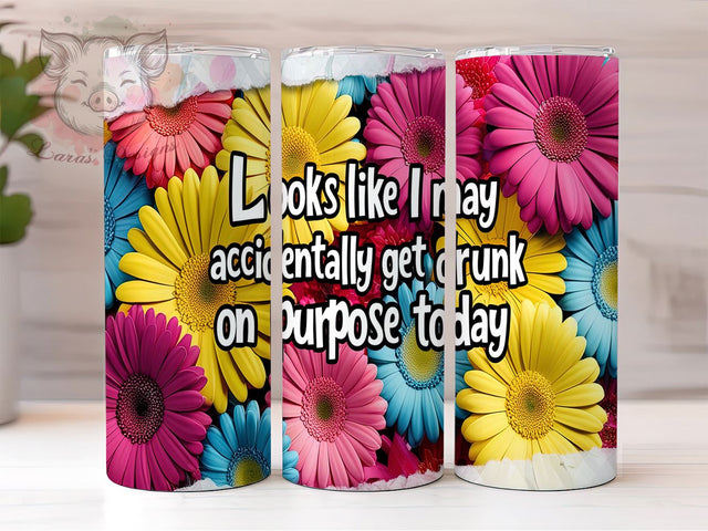 3D Tumbler, Funny Quote, Sarcastic Design, Floral Wrap, Sublimation PNG, 20oz Tumbler, Humor Gift Sublimation Lara' s Designs 