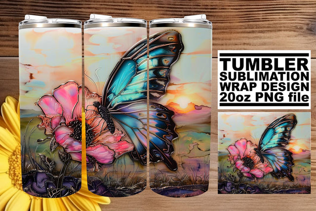 3D Tumbler Wrap Spring Glitter Sublimation afrosvg 