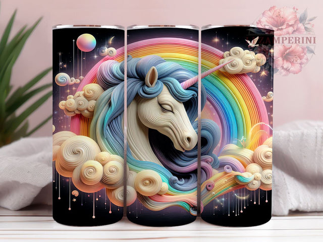 3D Unicorn 20oz Tumbler Wrap PNG, Fancy Unicorn Tumbler PNG Sublimation, Straight & Tapered Tumbler Wrap, Instant Digital Download Sublimation Li Zamperini 
