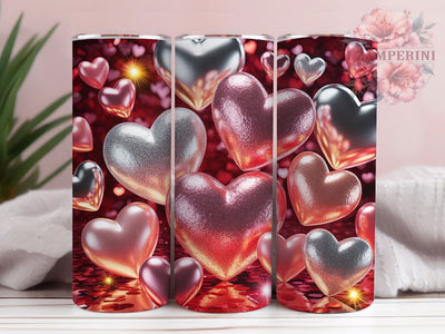 3D Valentine Hearts Tumbler, Romantic 3D Heart Wrap, Love Day Cup, 20oz Sublimation Wrap, Stylish Valentine Design Tumbler, Artistic 3D Hearts Cup, Whimsical Love Theme Wrap Sublimation Li Zamperini 