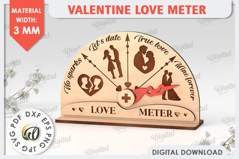 3D Valentine Love Meter Laser Cut. Valentines Day Gifts SVG SVG Evgenyia Guschina 