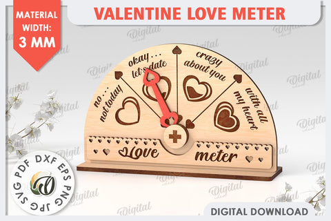 3D Valentine Love Meter Laser Cut. Valentines Day Gifts SVG SVG Evgenyia Guschina 