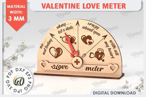 3D Valentine Love Meter Laser Cut. Valentines Day Gifts SVG SVG Evgenyia Guschina 